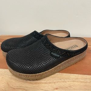 Stegmann Black Graz Leather Clogs Cork Sole - Women’s 7. NWOT